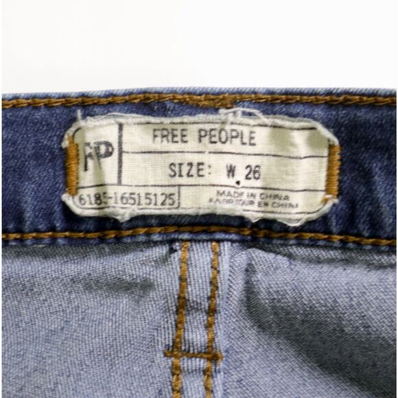 Free People Size 26 High-Rise Skinny Jeans Stretch Medium Wash Blue - Picture 8 of 9